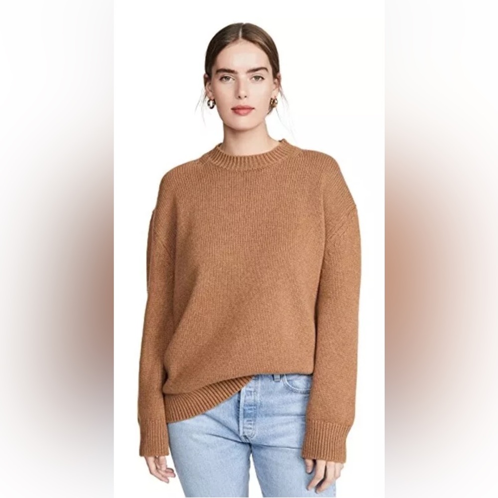 ANINE BING Rosie Camel Brown Cashmere Pullover Sweater Knit SZ M